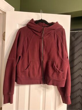 Lululemon Scuba Oversized Zip-Up Hoodie in Deep Burgundy (Red Merlot)